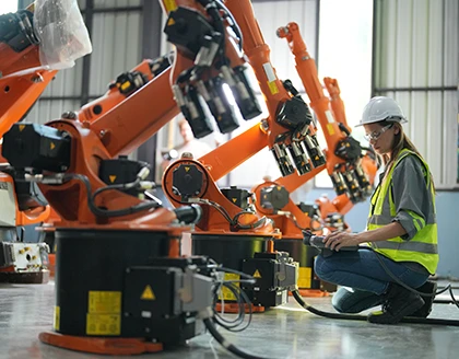 Industrial robots smart autonomous factory.