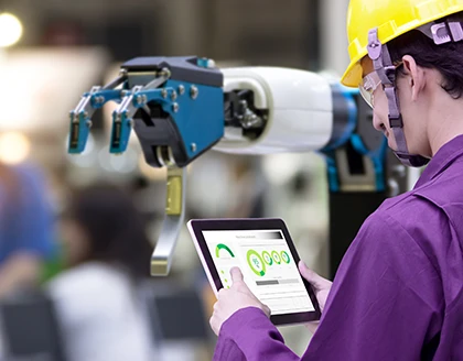 Industry robot concept engineers.