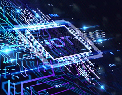 iot digital microchip graphic.