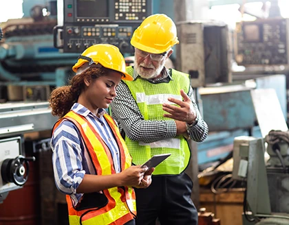 Professional mechanical engineer team.